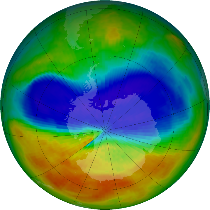 Antarctic ozone map for 22 September 2002